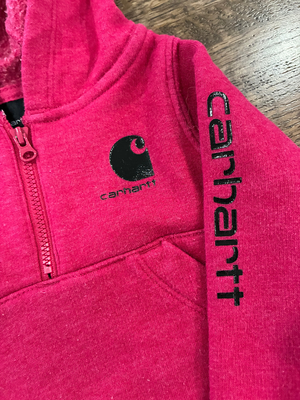 Carhartt Baby Girls Half Zip Long-Sleeve Hoodie Size 6 Months