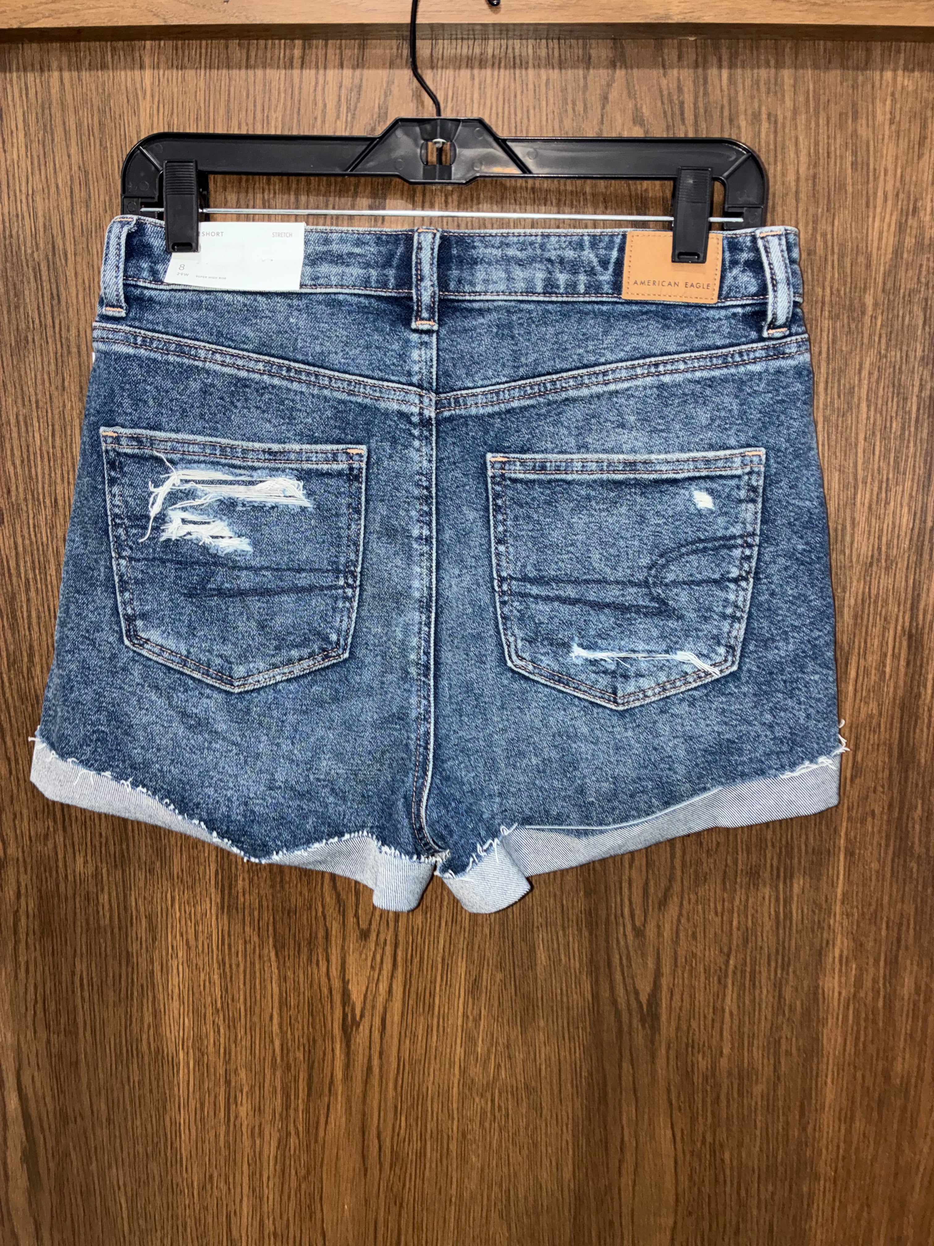American Eagle Mom Super High Rise Shorts Stretch Size 8 NWT
