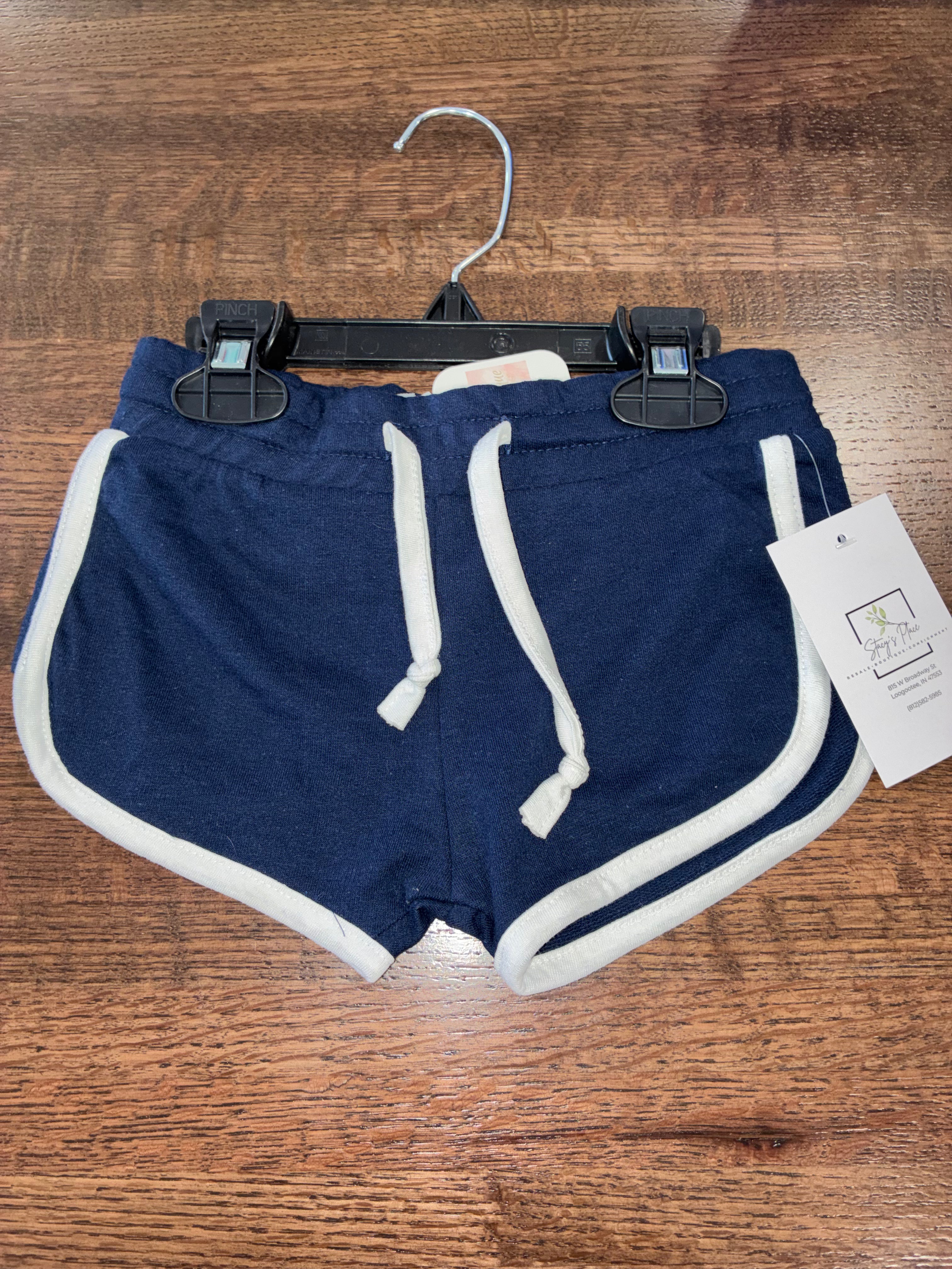 Miami Style Girls Navy Dolphin Terry Shorts Size 4/5 NWT