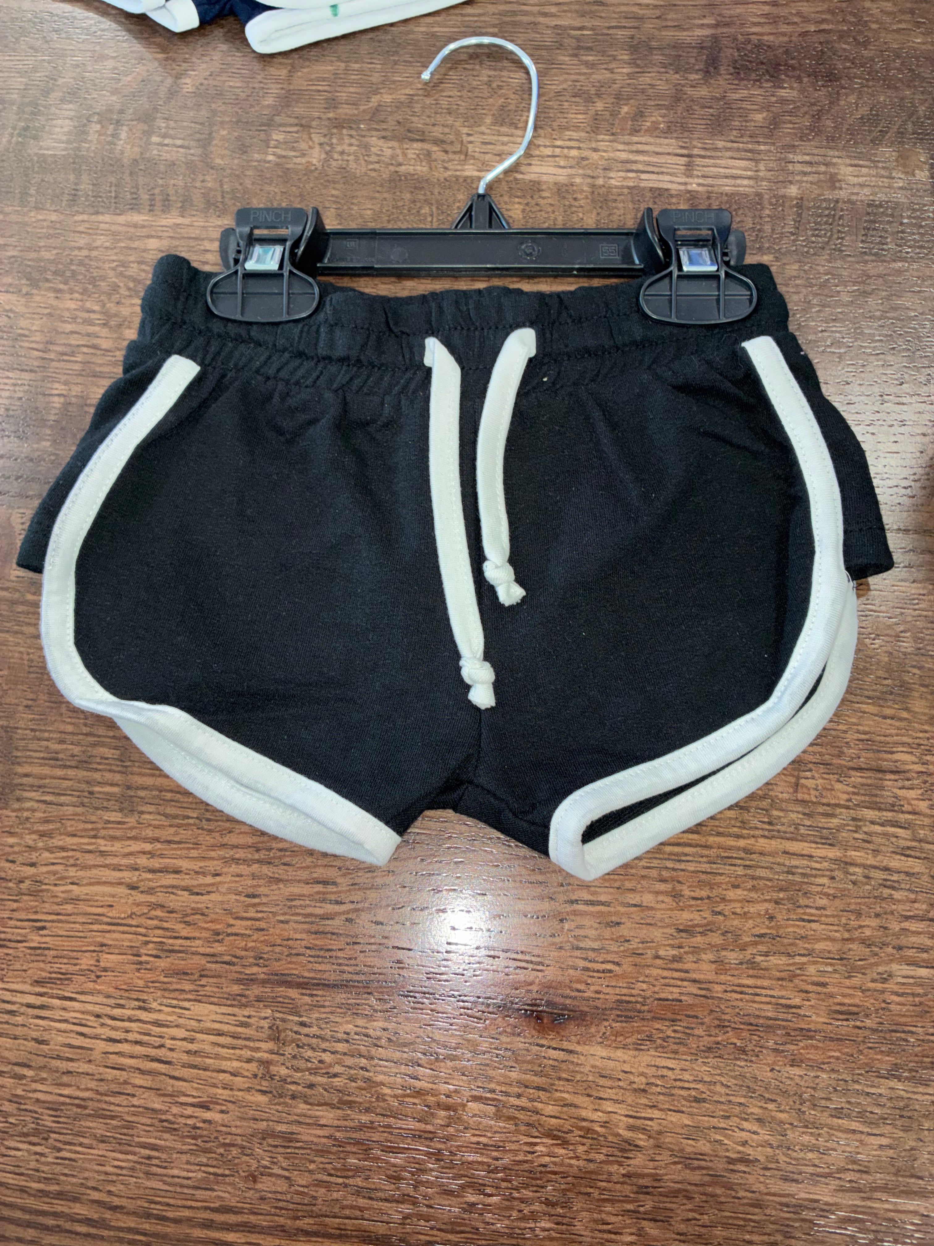 Miami Style Girls Black Dolphin Terry Shorts Size 7/8 NWT