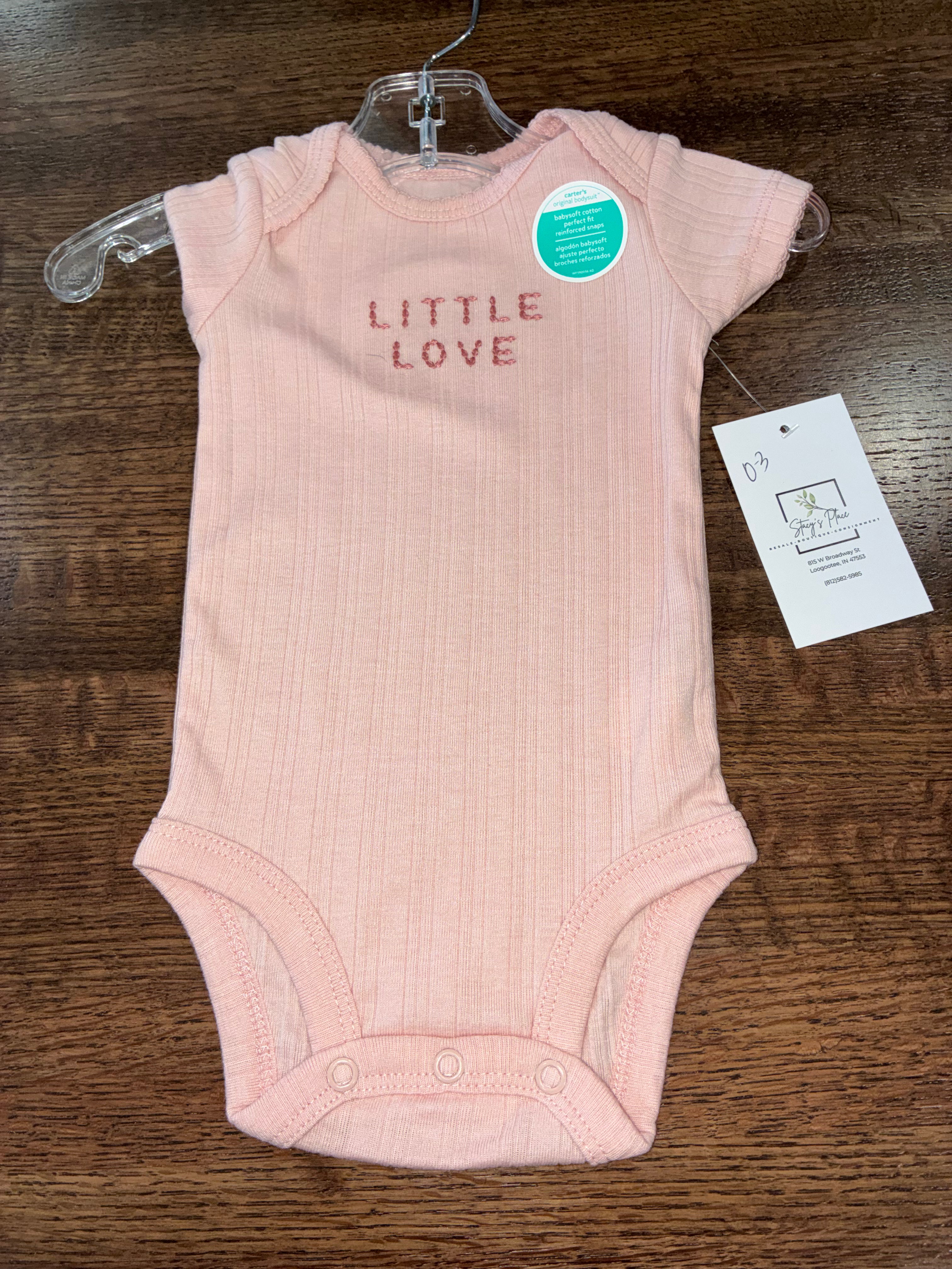 Carters Girls Pink Onesie 0-3 Months New