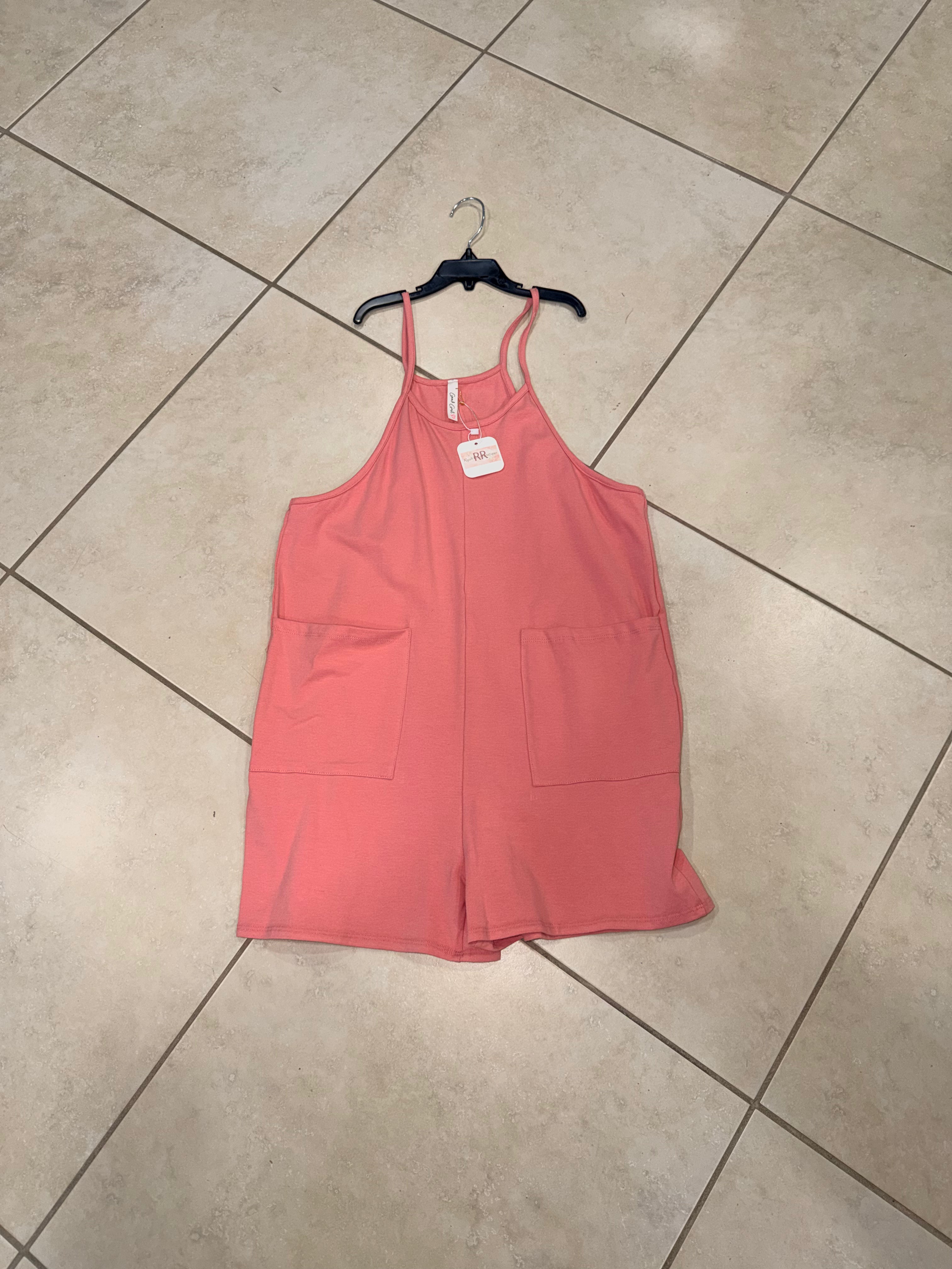 Good Girls NWT Shortie Romper Overall Jumpsuit YM 10/12 Mauve