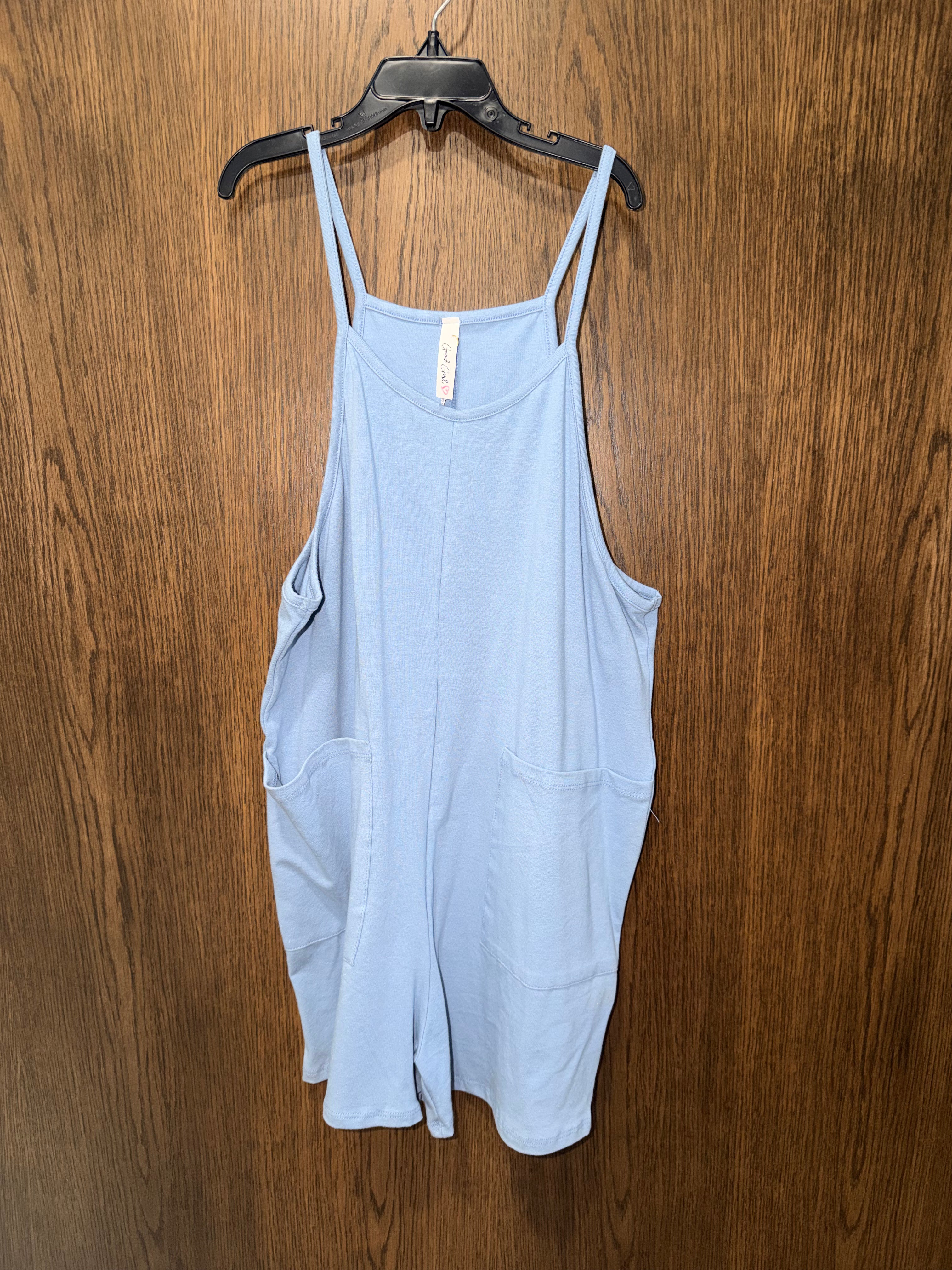 Good Girls NWT Shortie Romper Overall Jumpsuit YM 10/12 Blue