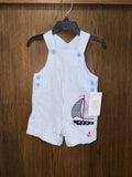 Little Me Boys Sailboat Woven Shortall 12 Months