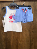 4th of July Boys 2pc Shirt & Shorts 12 months