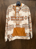 Blue Buttercup Women’s KANGAROO AZTEC HALF ZIP Pullover Size Medium Oversized