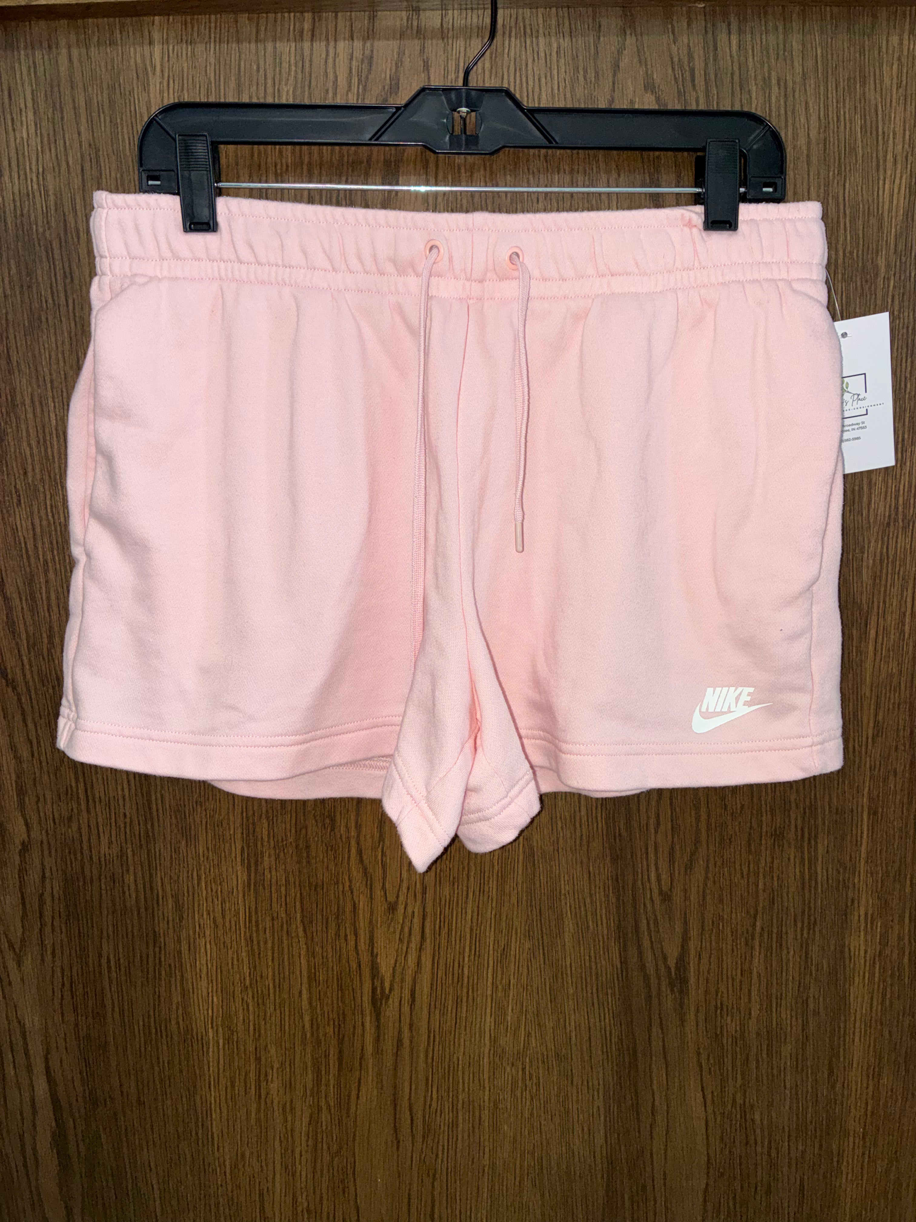 Nike Women's Club Fleece Shorts Pink Large New Condition