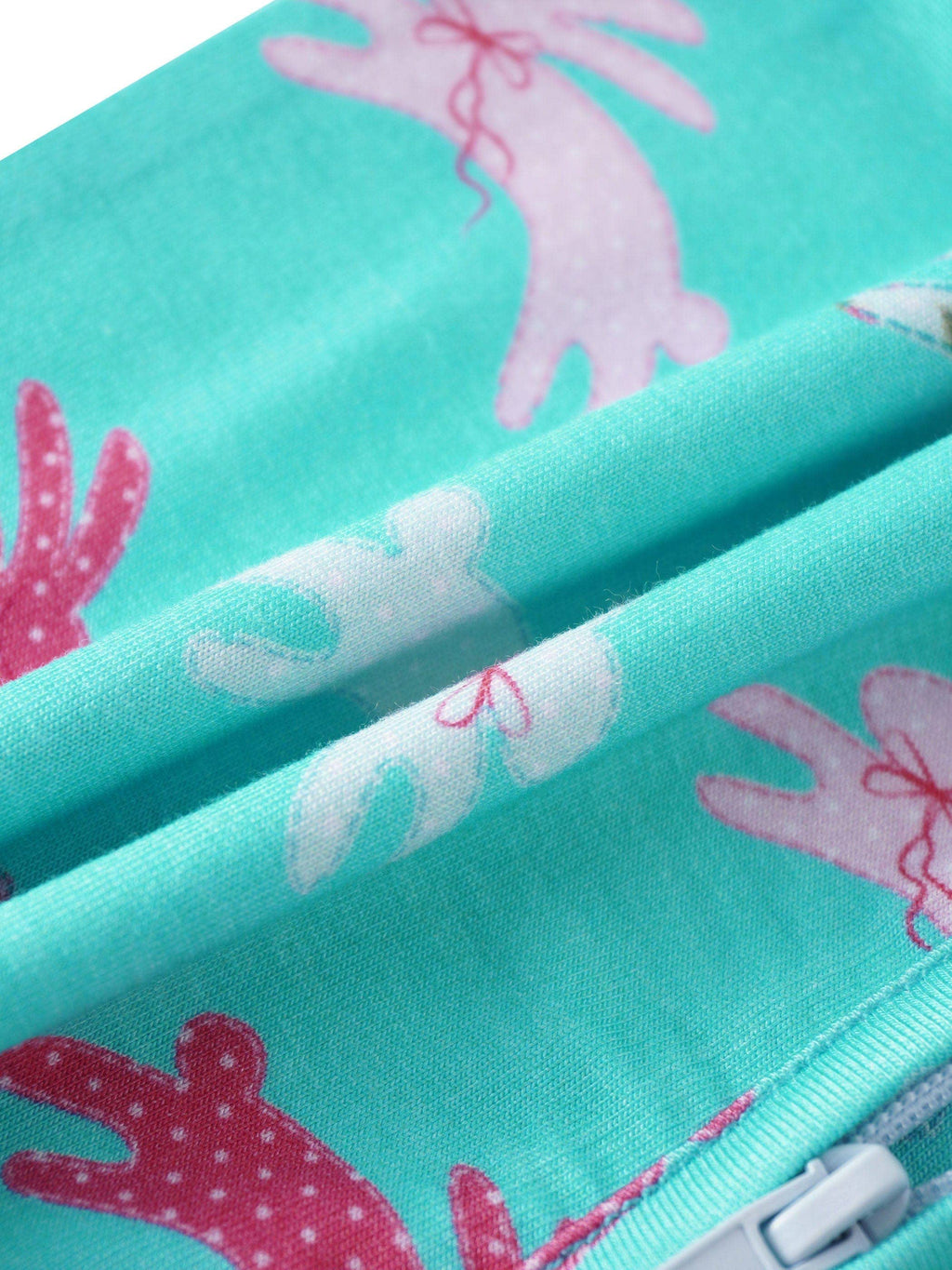 PoshTOT Little Flower Rabbit Bamboo Baby Convertible Zippy Romper: 6-9M