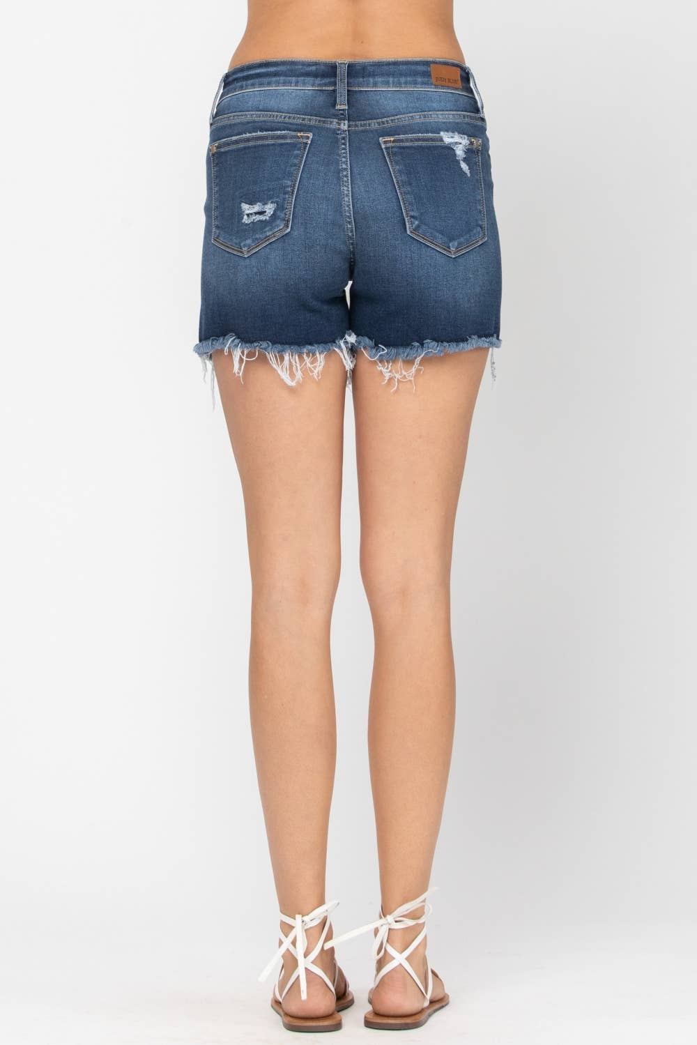 Judy Blue NWT Mid-Rise Patch Cut Off Shorts XL