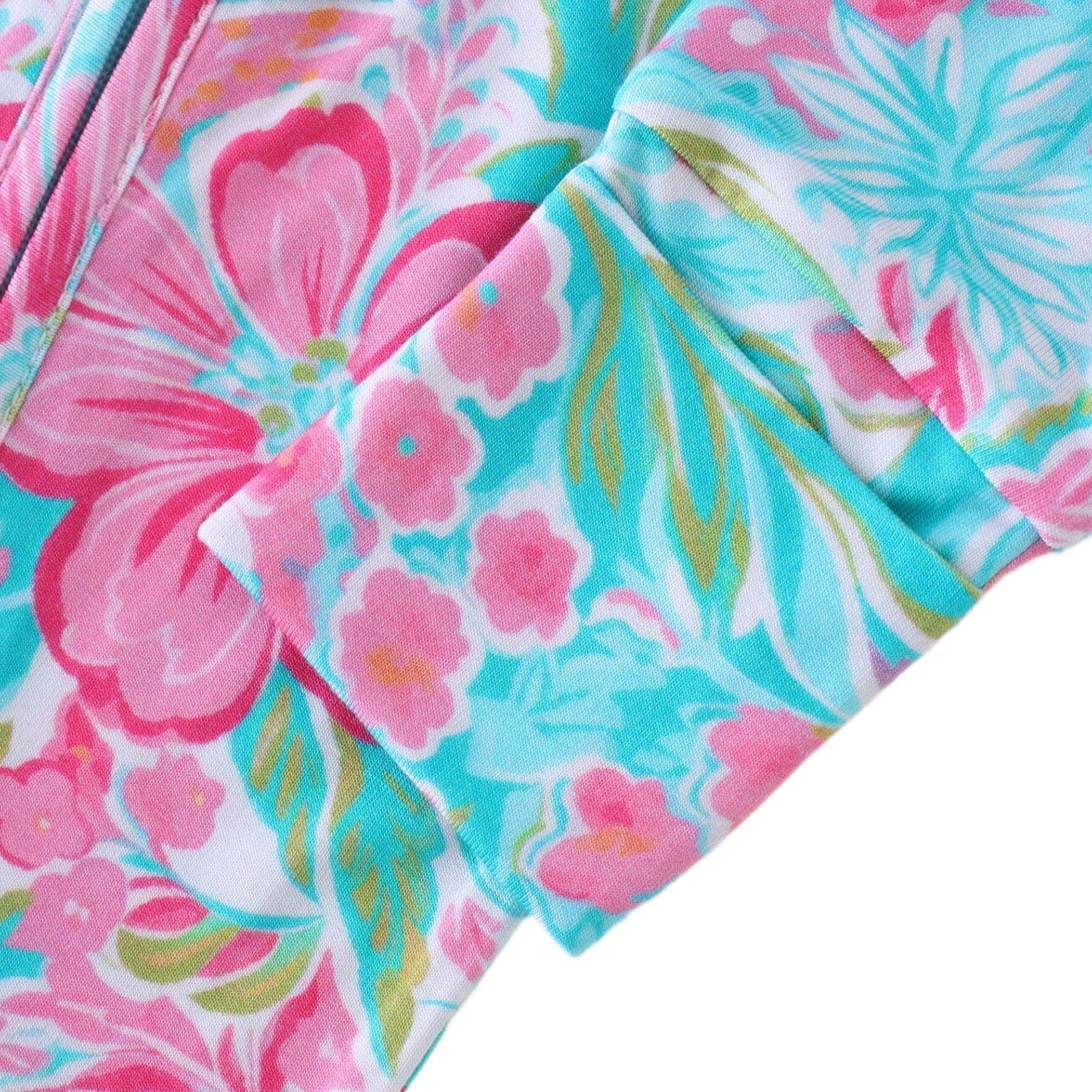 PoshTOT Summer Floral Bamboo Baby Convertible Zippy Romper: 2T