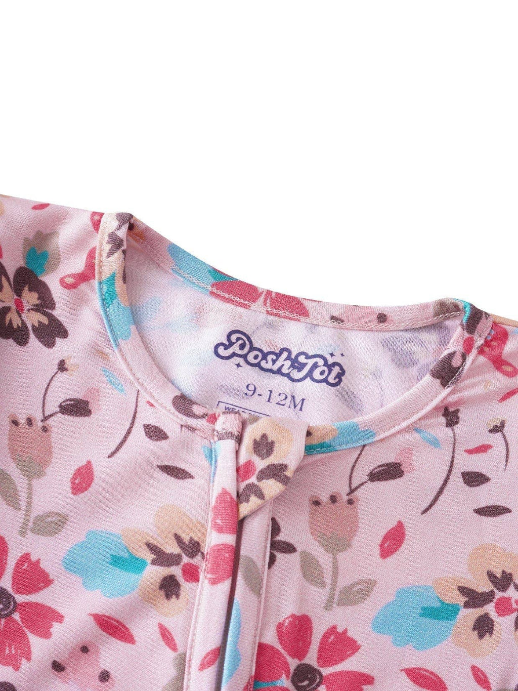 PoshTOT Butterfly Bamboo Baby Convertible Zippy Romper: 6-9M
