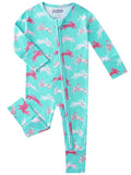 PoshTOT Little Flower Rabbit Bamboo Baby Convertible Zippy Romper: 12-18M