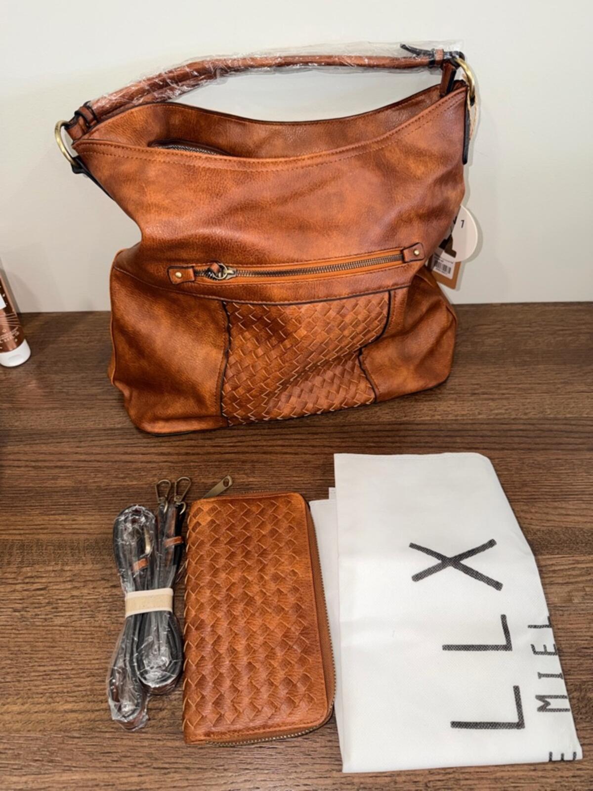 Chilly by Le Miel Megan 2in1 Faux Leather Hobo Shoulder Handbag NWT