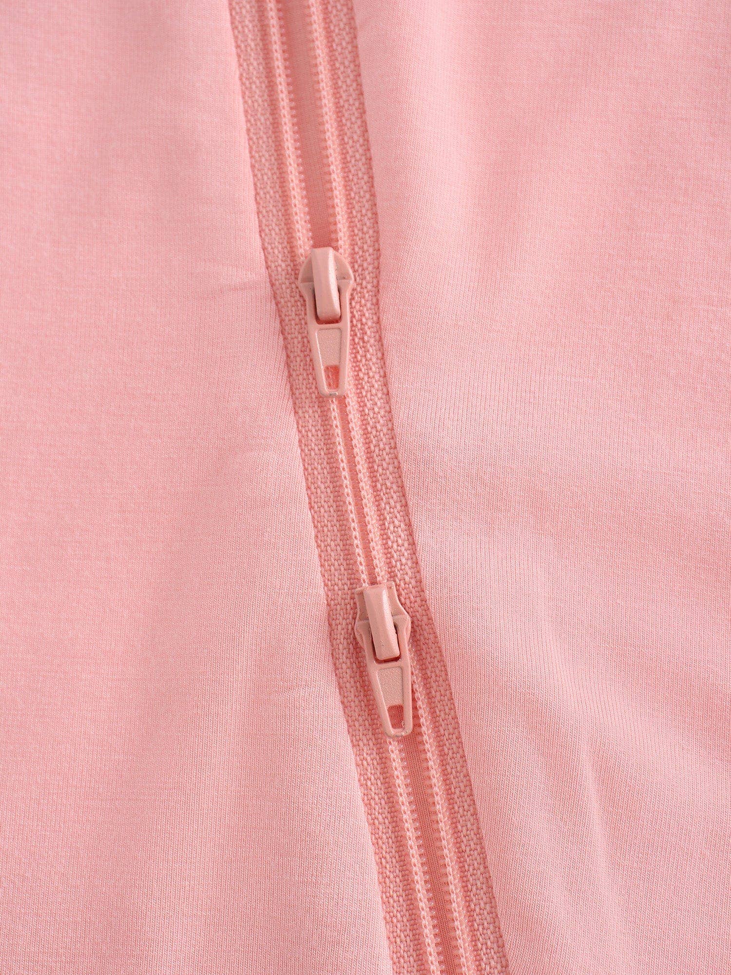 PoshTOT Peach Bamboo Baby Convertible Zippy Romper: 9-12M