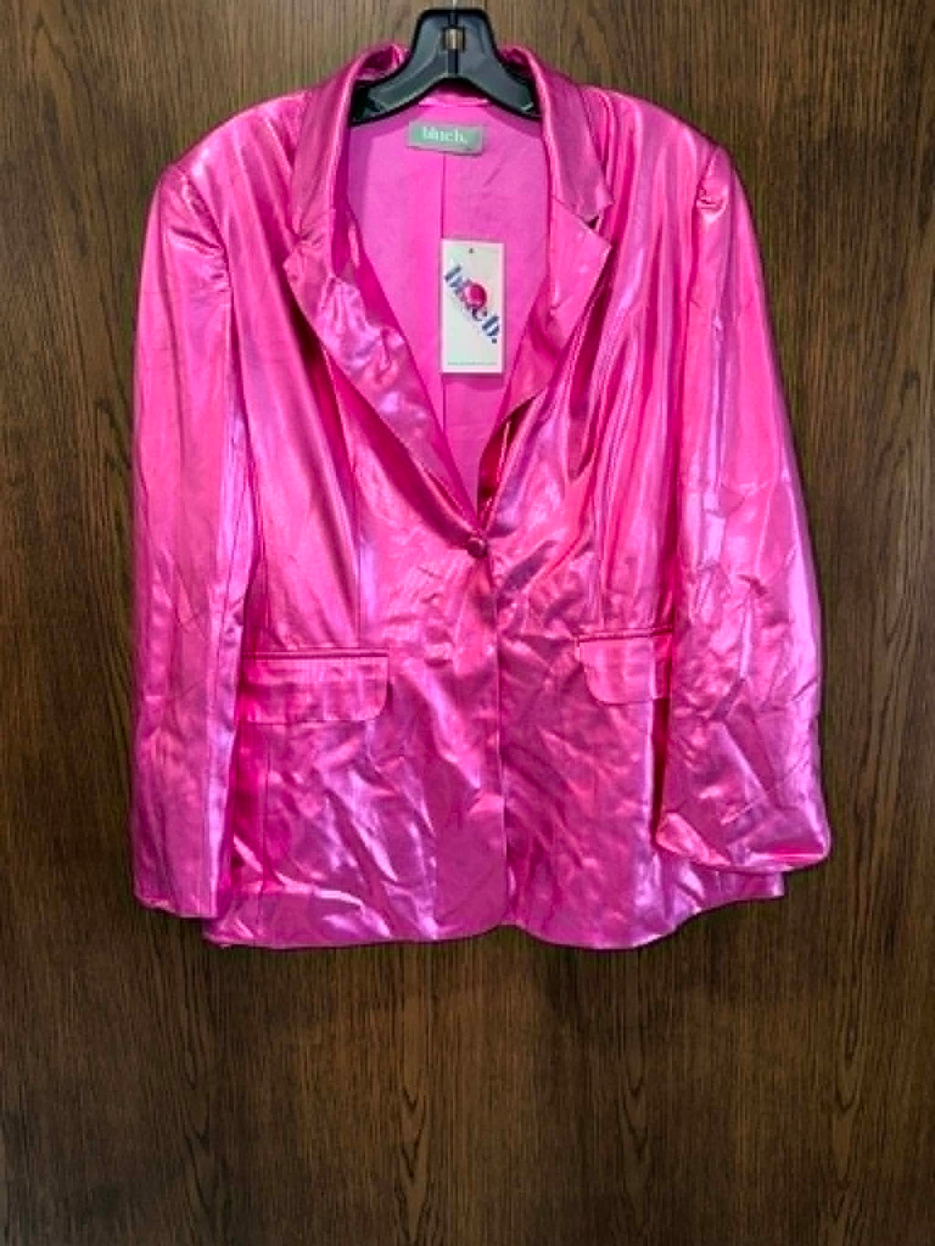 Blue B Collection Women's Pink Shimmery Blazer Size Small NWT