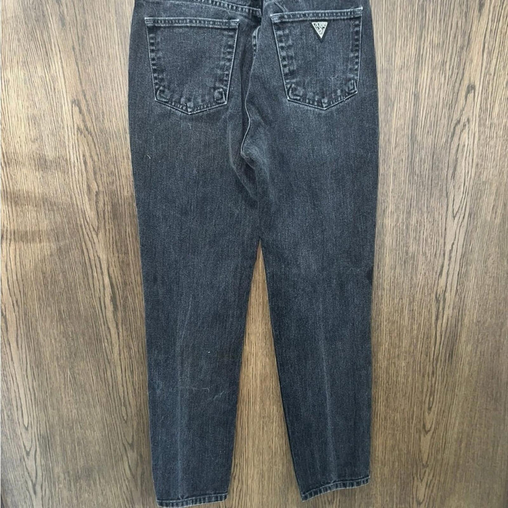 Vintage Guess Jeans Black Denim Relaxed Tapered high rise 28x30