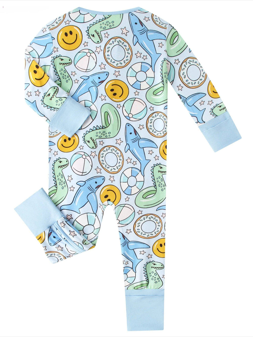 PoshTOT Summer Bamboo Baby Convertible Zippy Romper: 12-18M