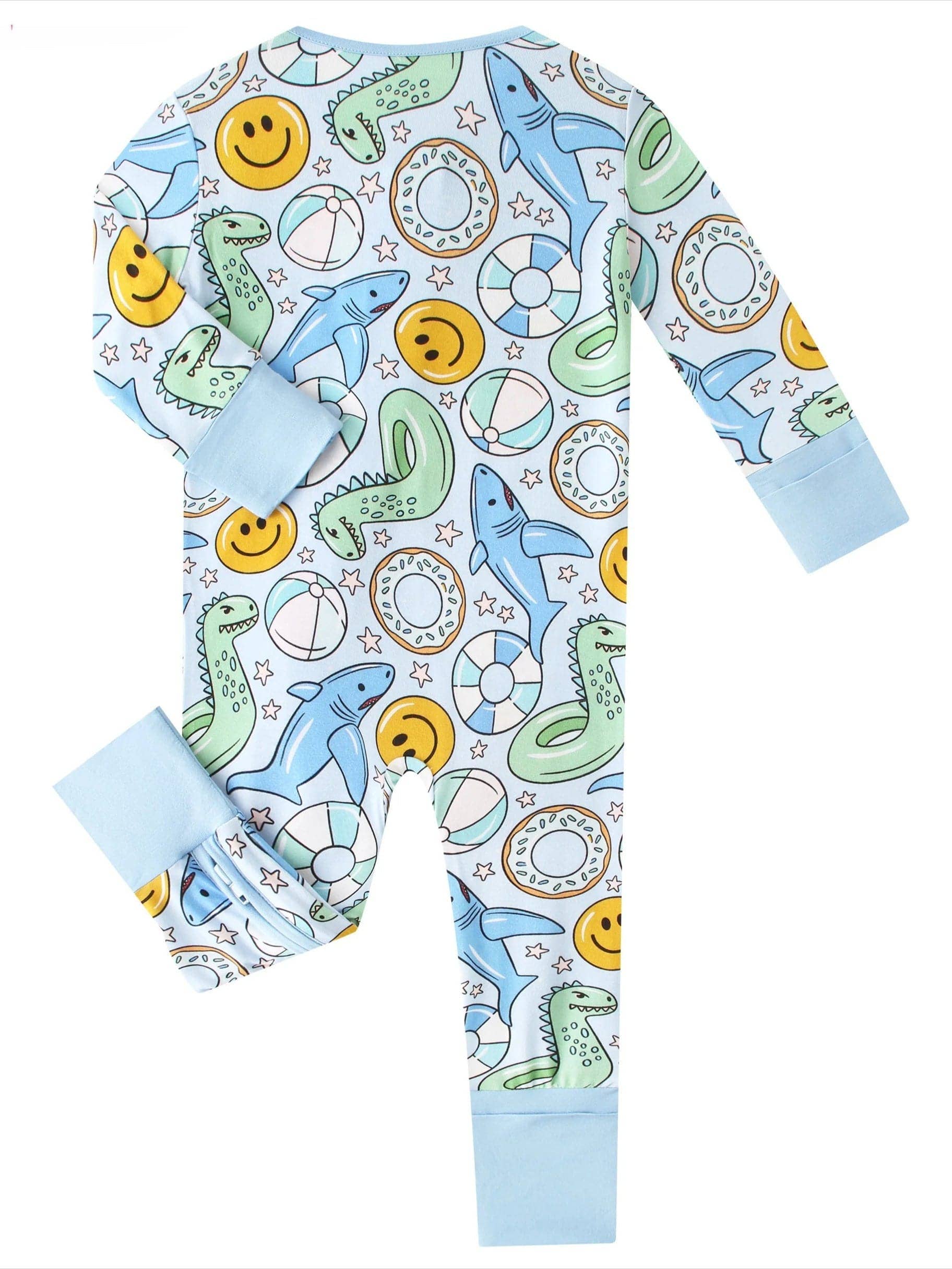 PoshTOT Summer Bamboo Baby Convertible Zippy Romper: 18-24M
