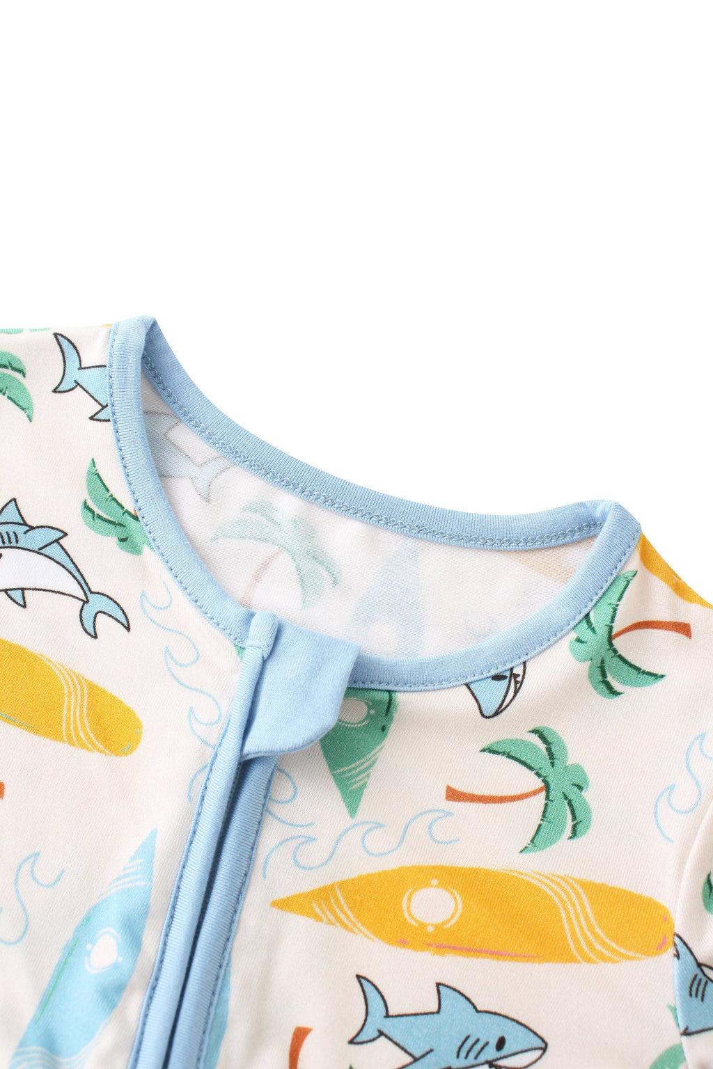 PoshTOT Beach Surfing Bamboo Baby Convertible Zippy Romper: 0-3M