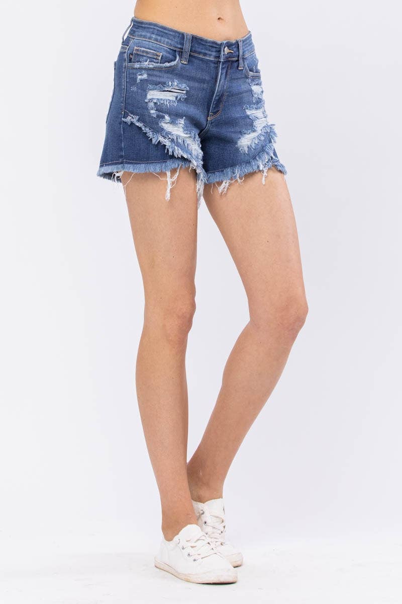Judy Blue NWT Mid-Rise Tulip Hem Shorts XL